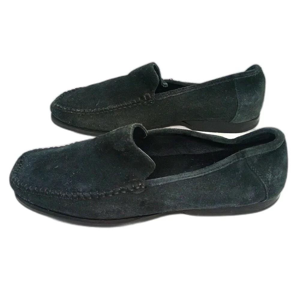 Hush Puppies Roadster Black Suede Loafers Mens 9 M Driving Mocs